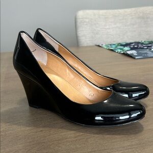 J. Crew Black Patent Leather Wedges - Womens 7M